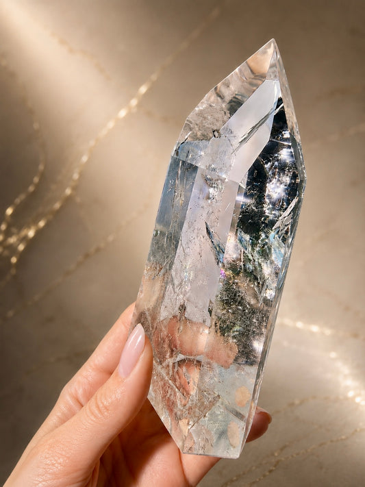 Lemurian Kristall extra klar 14.3 cm 573 g – Bahia Brasilien