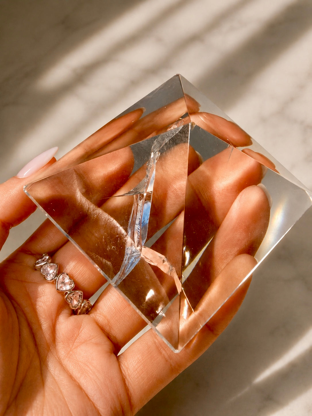 Lemurian Kristallpyramide aus Bergkristall 6,2 cm – aussergewöhnlich klar