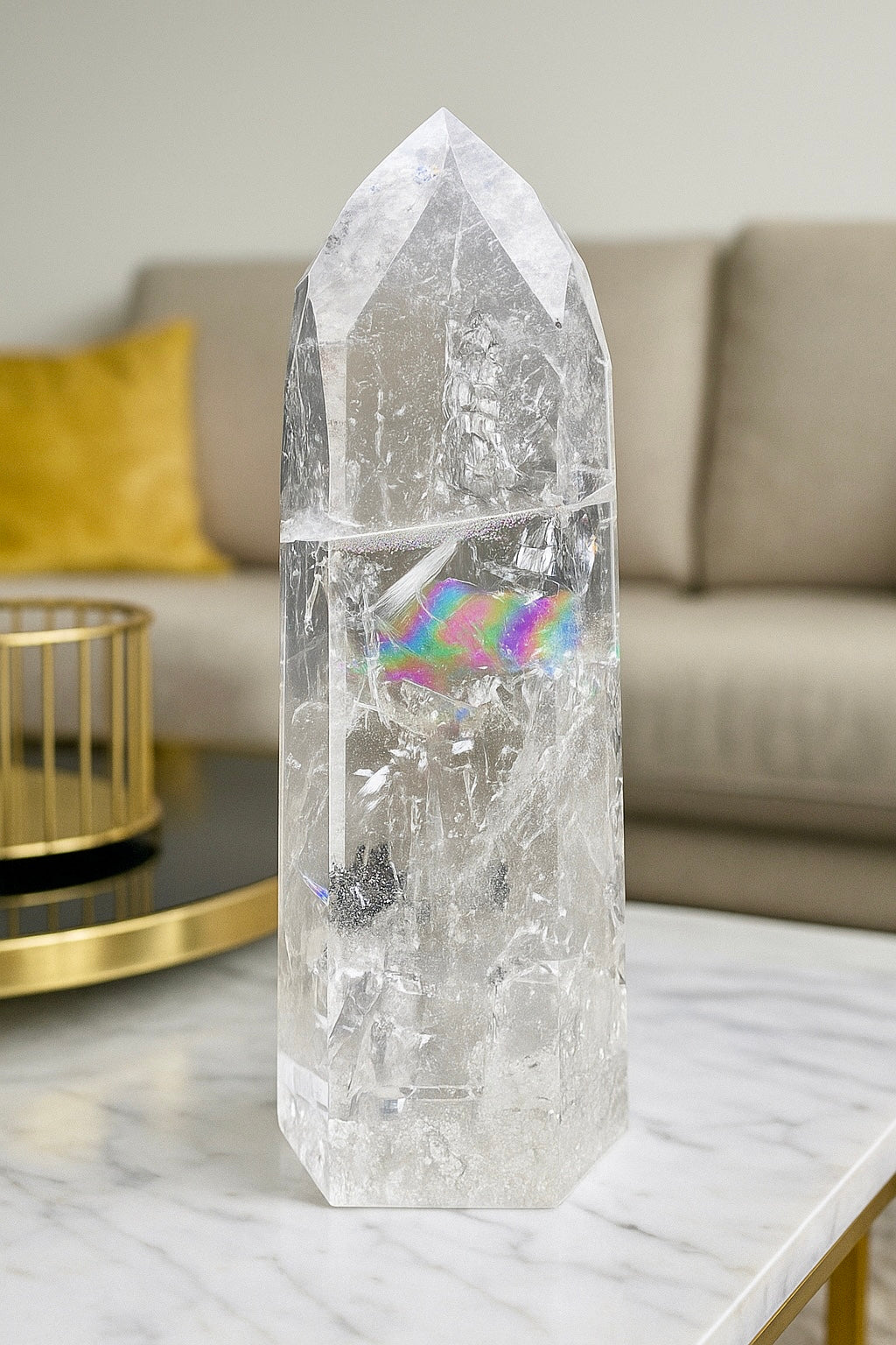 Lemurian Kristallspitze 21 cm – 1,4 kg  Extra klar I Premium Qualität