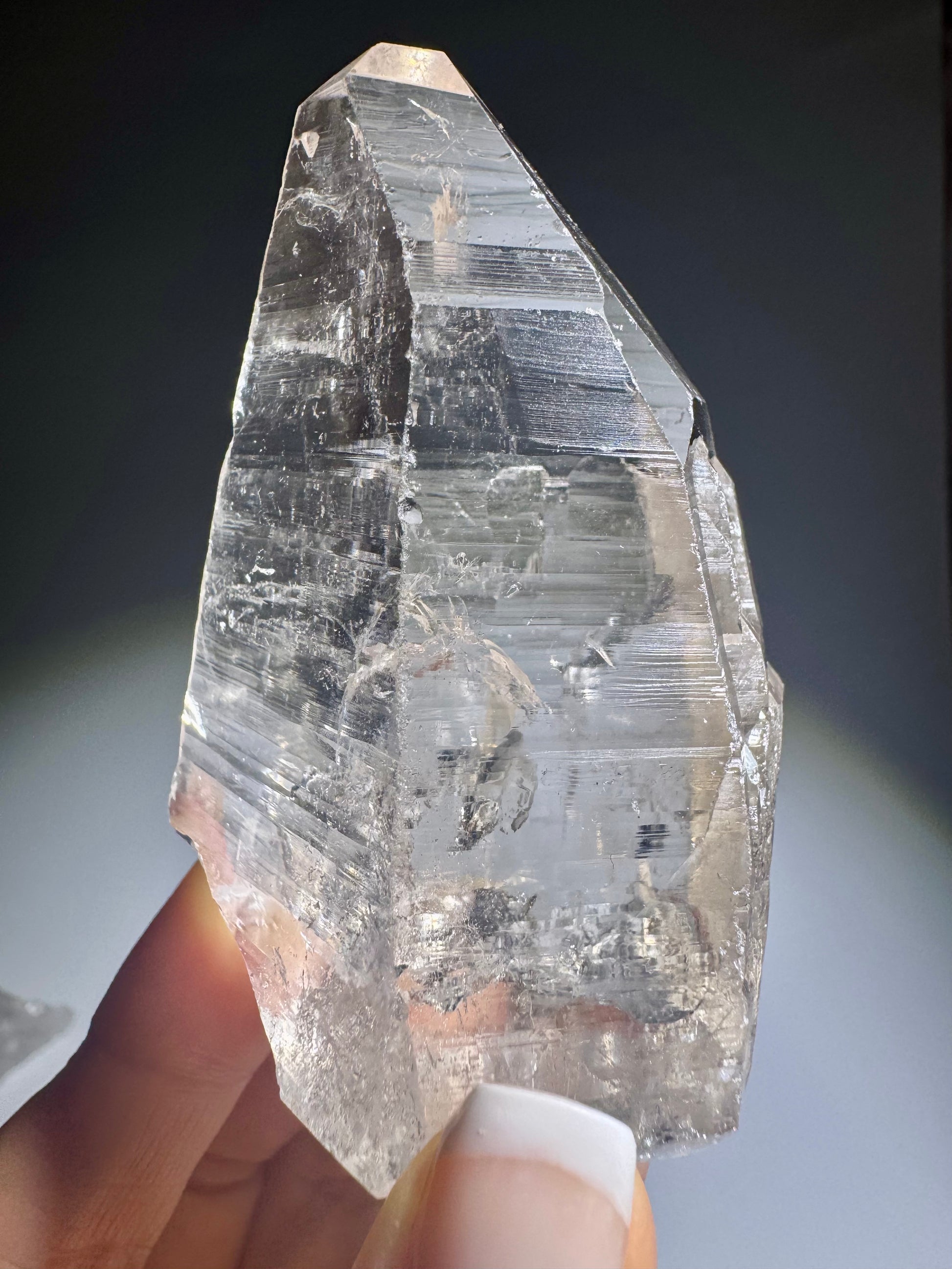 Lemurian Kristallspitze 💎 7,5 cm – 151 g – Klar & naturbelassen aus Brasilien