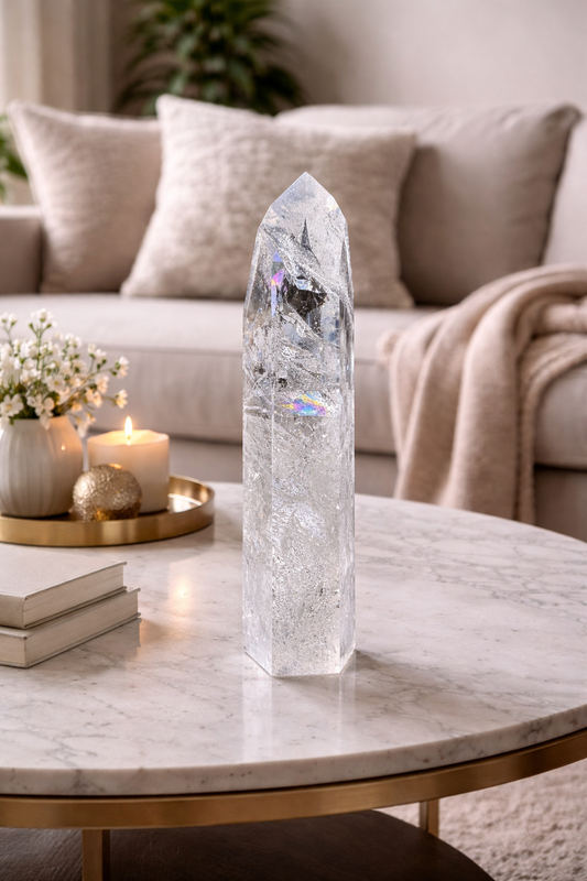   Lemurian Kristallspitze Bahia 27 cm 1.74 kg Regenbogen Lichtstein