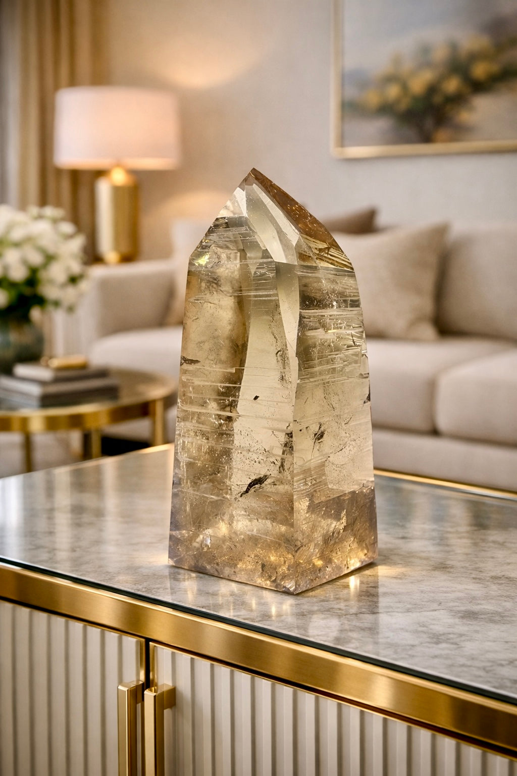 Lemurian Rauchquarz Spitze naturbelassen 12 cm Sammlerkristall