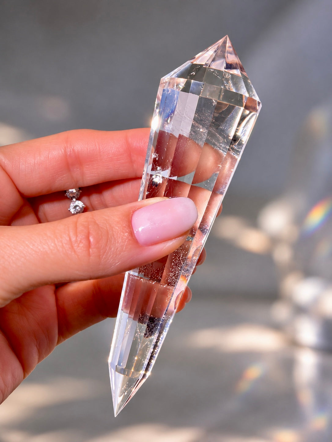 Lemurian Vogel Cut Kristall 11,6 cm 103 g 12 Facetten