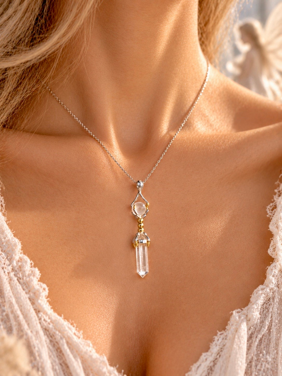 Lemurian Zauberstab-Anhänger, 925 Silber | UNIQUE CRYSTALS