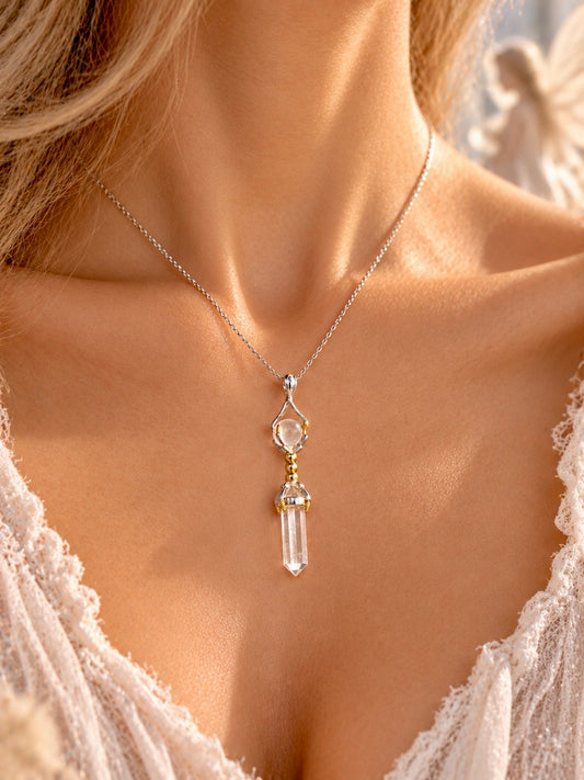 Lemurian Zauberstab-Anhänger, 925 Silber | UNIQUE CRYSTALS