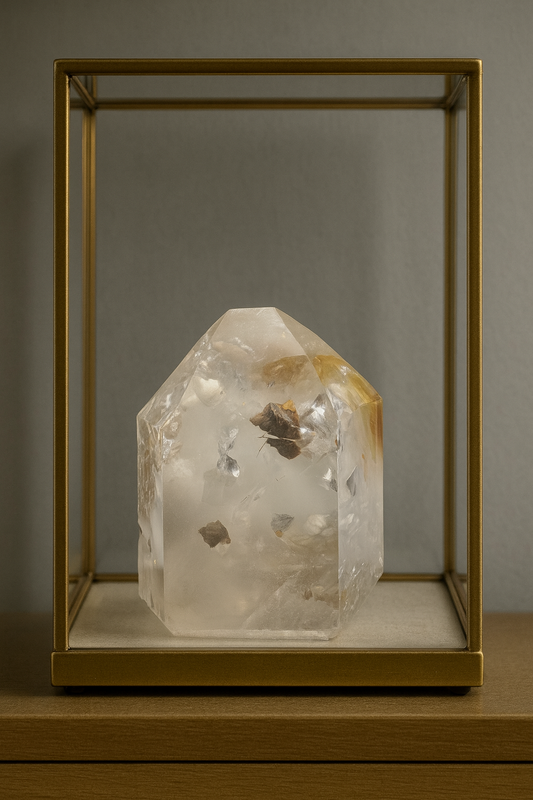 Lodalit-Kristall 4,5x4 cm – Bergkristall mit Inklusionen