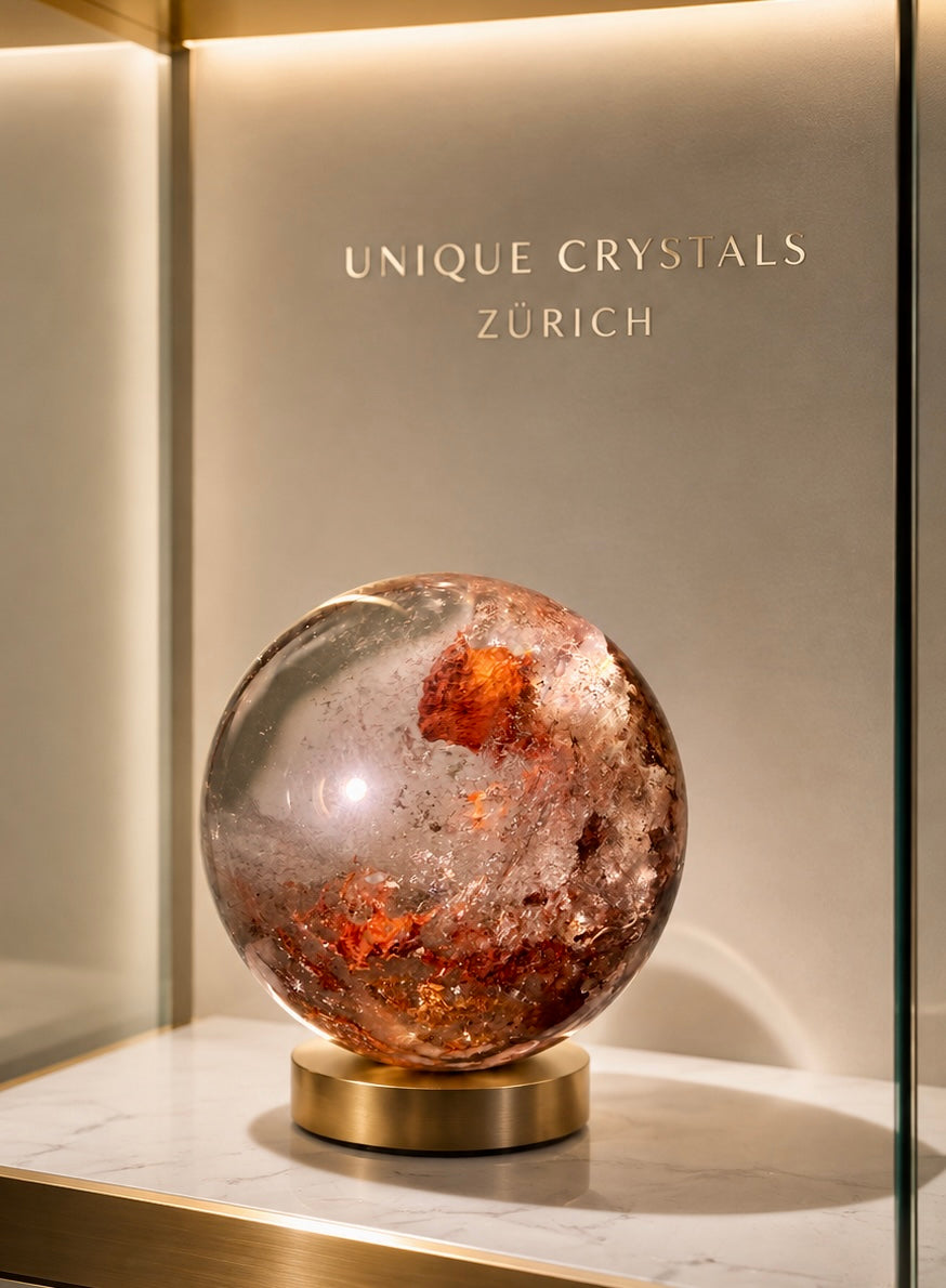 Lodolith Gartenquarz Kristallkugel 4,8 cm, 159 g – Miniatur-Landschaft im Innern