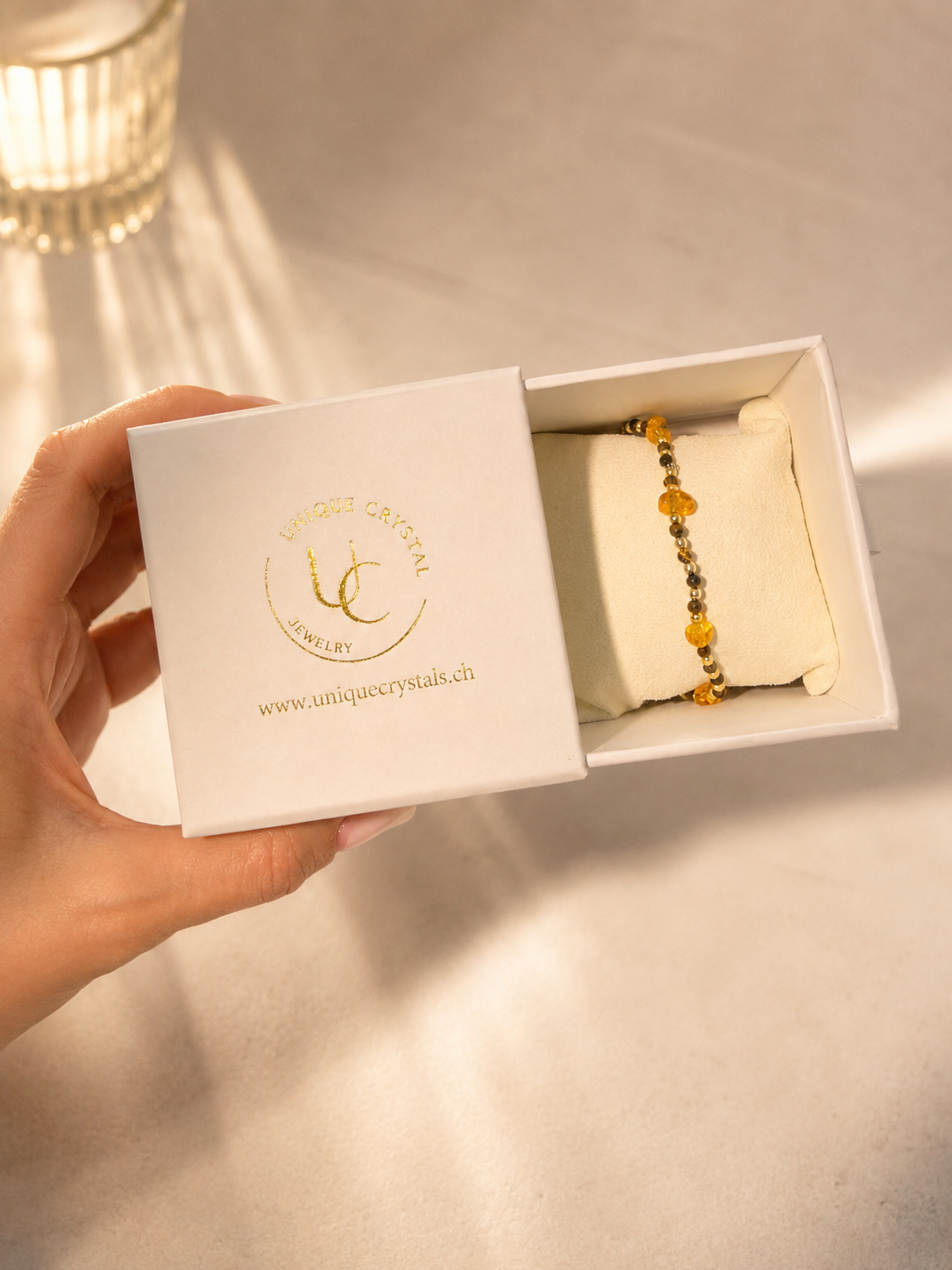 Luxuriöses Amber Tigerauge Armband mit Freeform Bernstein für Damen und Herren