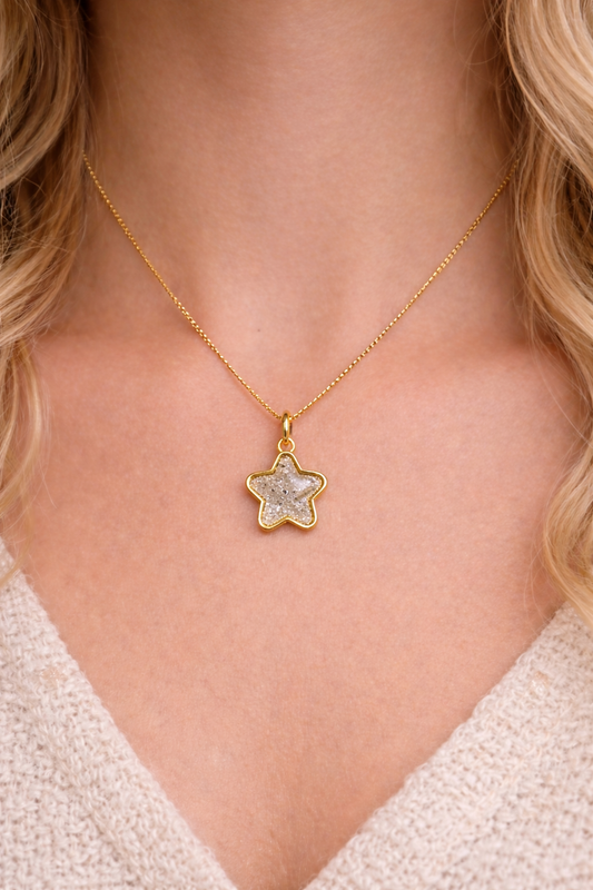 Meteoriten Schmuck Stern – Klarer Kunstharz-Schutz