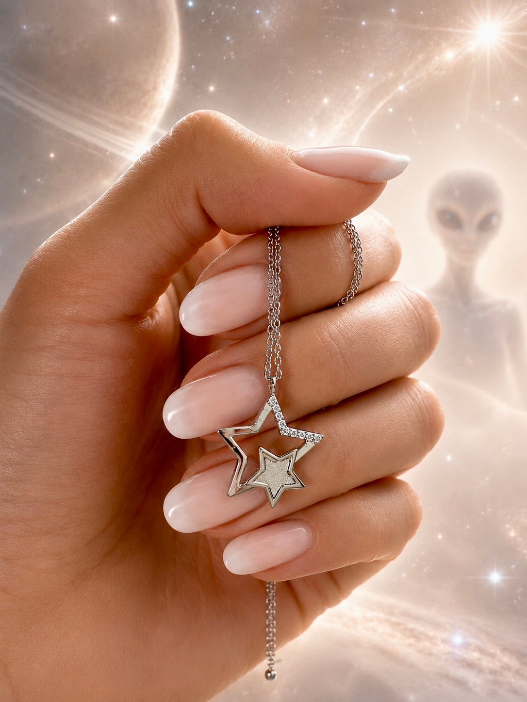 Muonionalusta Meteoritenkette in edlem Stardust Design