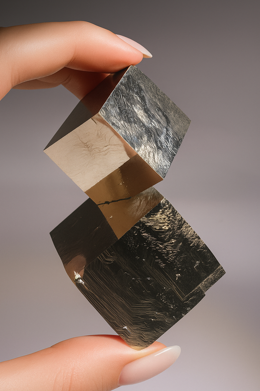 Museumsqualität Pyrit 5,3x4,4 cm – verschachtelte Kuben aus Spanien 