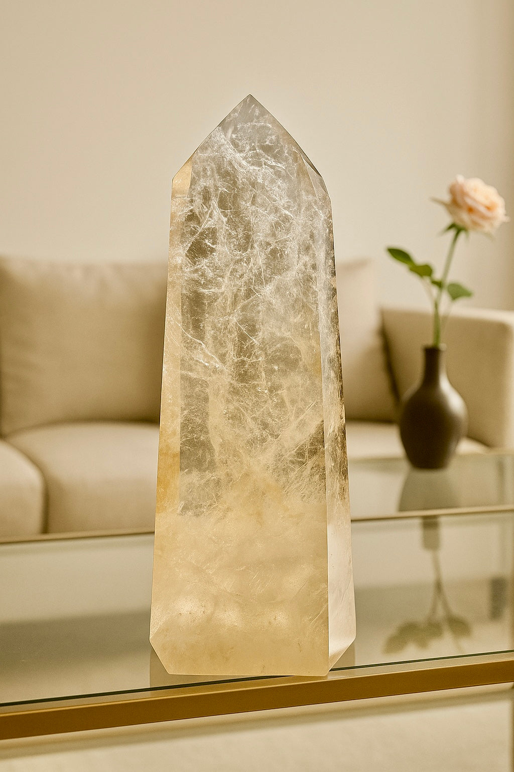 Natur-Citrin 15,4 cm – 421 g | Extra klare Premium Qualität Brasilien