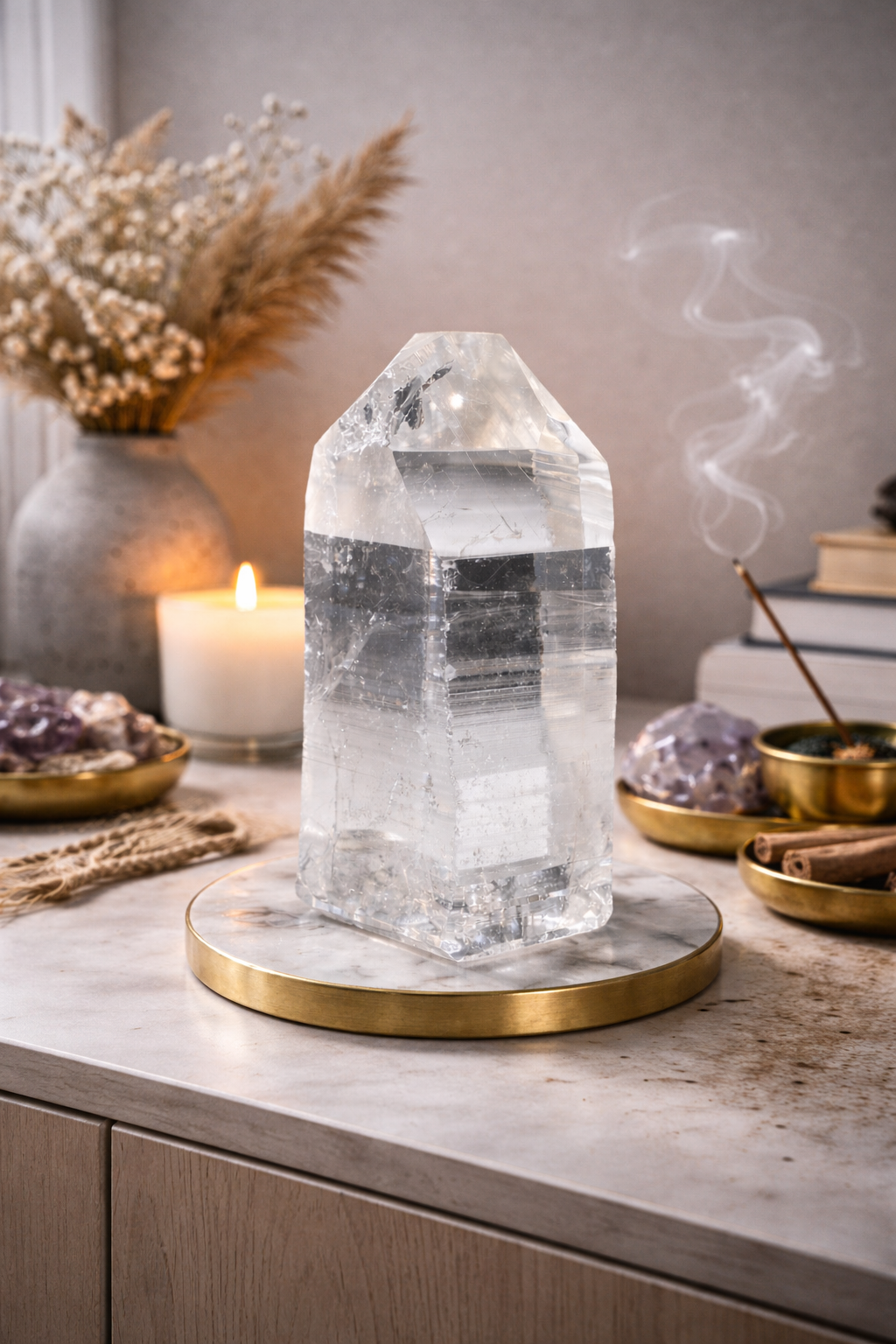Naturbelassene Lemurian Kristallspitze 6 cm, 98 g, Premium-Qualität aus Brasilien