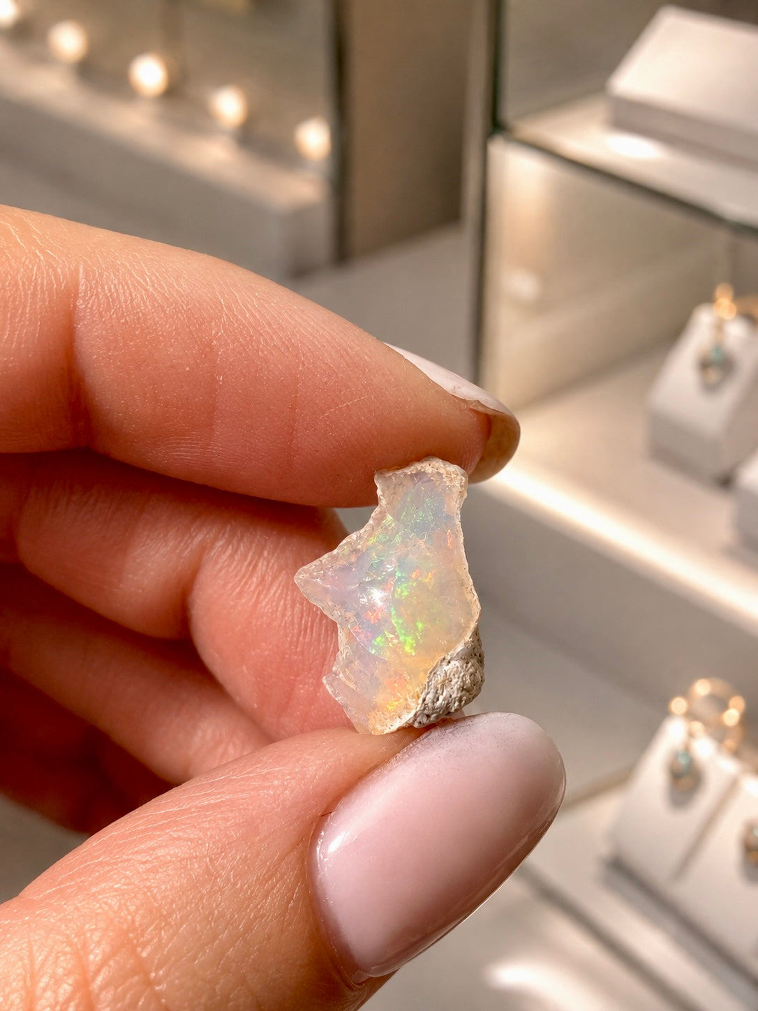 Opal Rohsteine Äthiopien naturbelassen mit Farbspiel