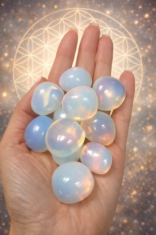 Opalit Trommelstein ca. 2,5 cm schimmernder Edelstein Handschmeichler