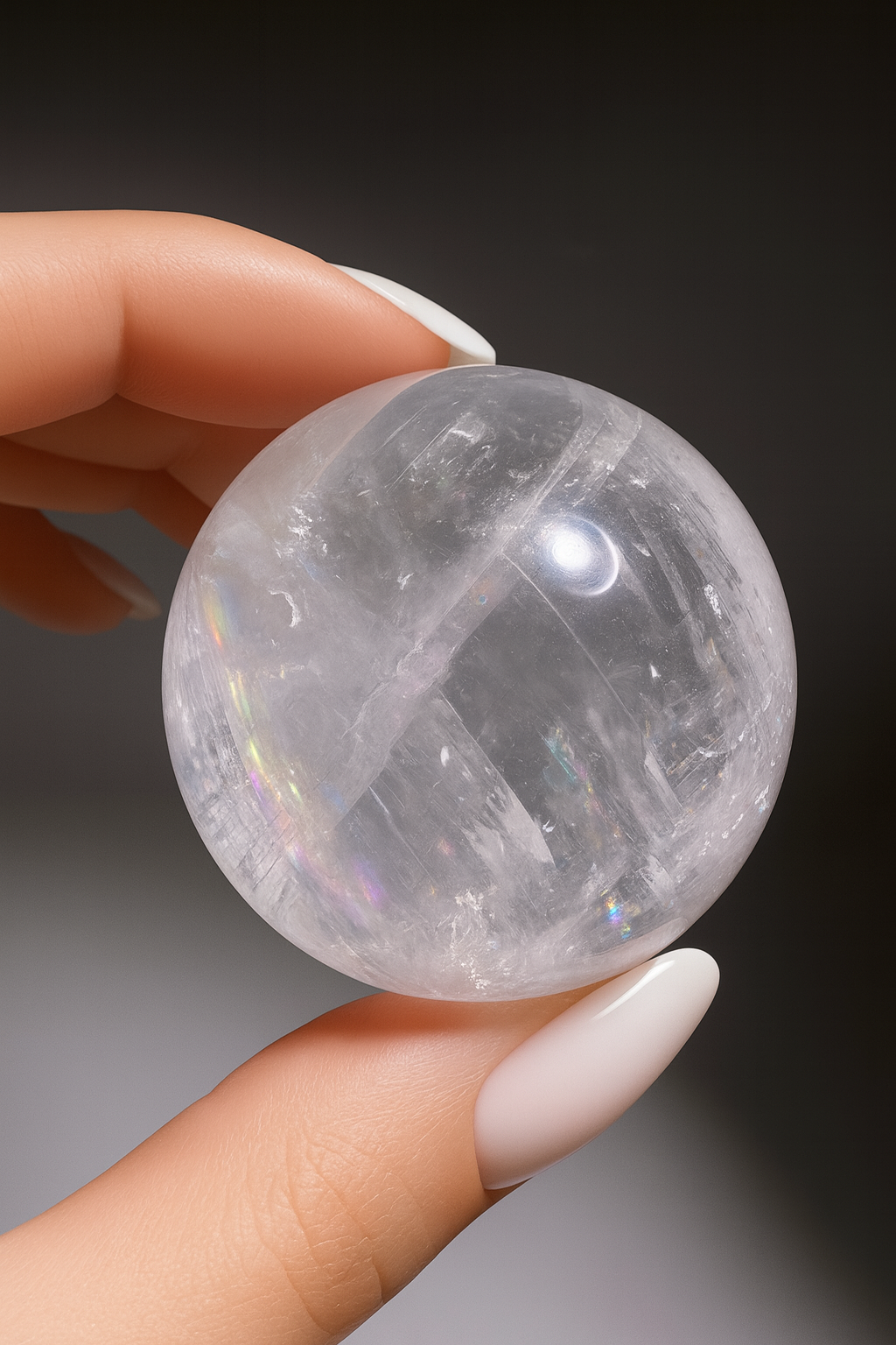 Optische Calcit-Kugel 4 cm – Regenbogenfarben, natürliche Kristallenergie