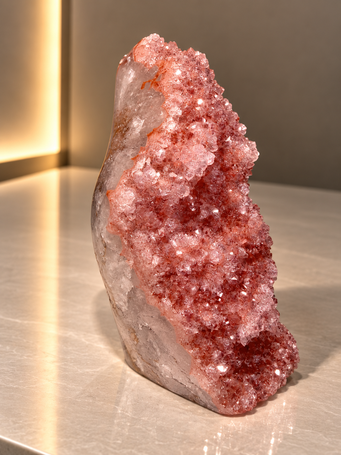 Pastell Rainbow Amethyst mit Achatbänderung und Doppelkristallisation