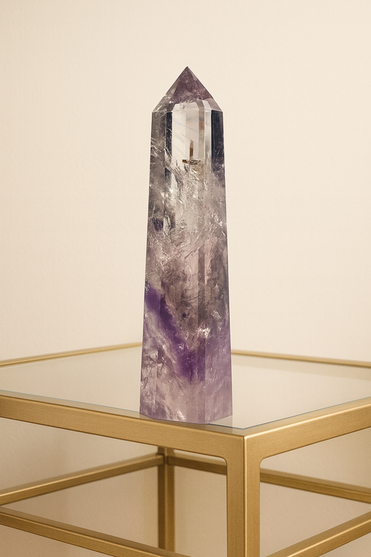 Phantom Amethyst Spitze mit Regenbogen – 10.7 cm | 1A-Qualität aus Brasilien