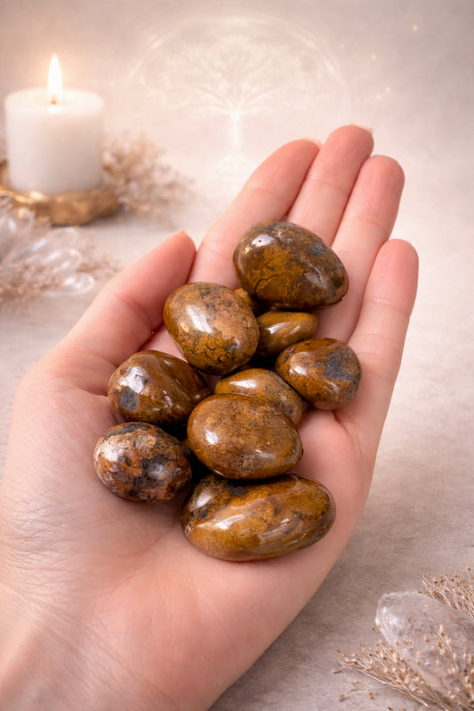 Pietersit Trommelstein ca. 2,5 cm – braun-goldener Edelstein aus Namibia, Heilstein für Erdung & Balance