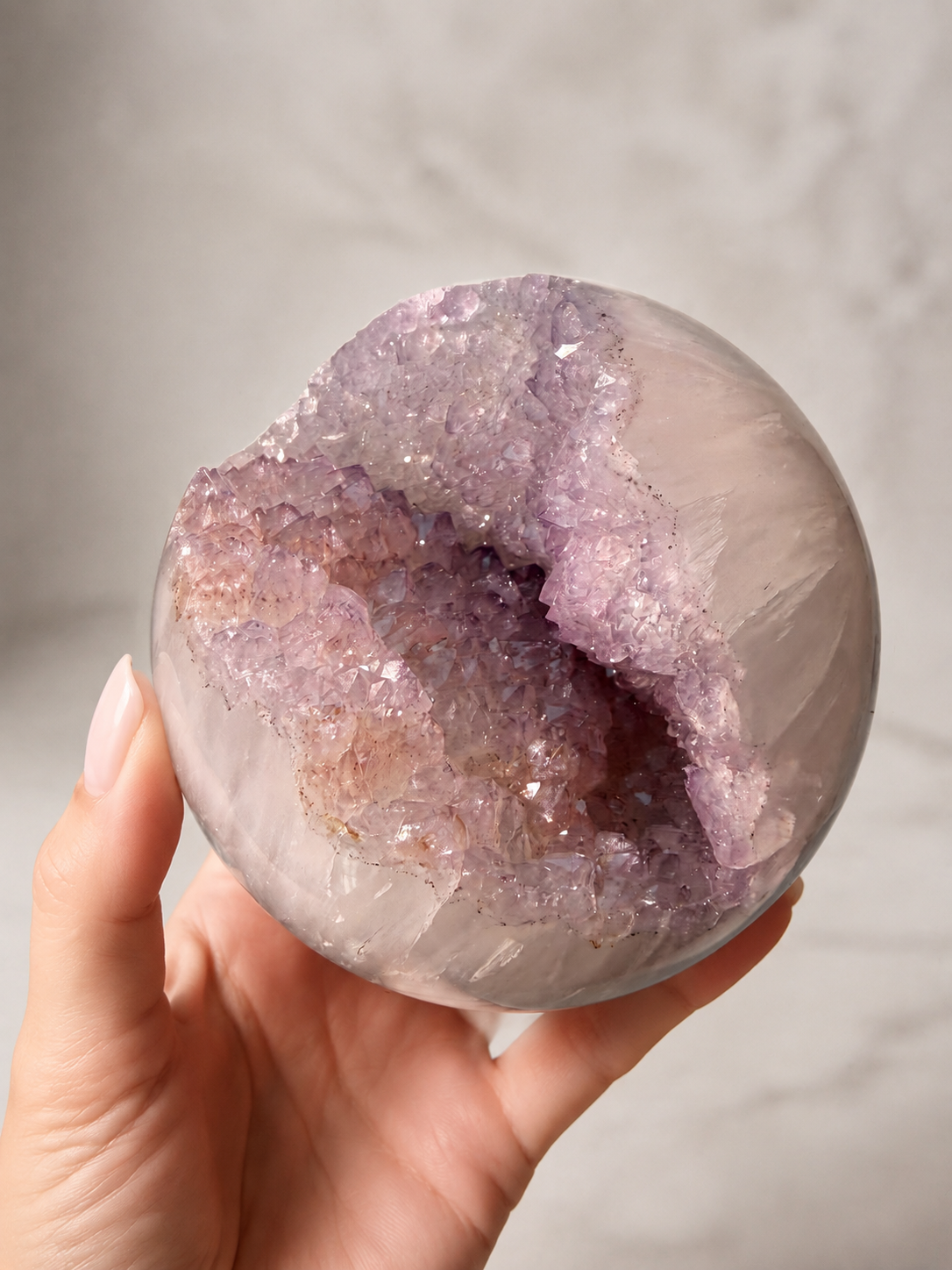 Pink Amethyst Edelstein Kugel 10,3 cm, 1,34 kg, Uruguay
