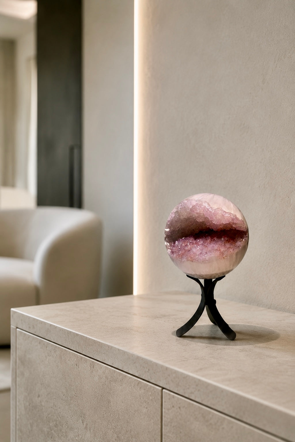 Pink Amethyst Kristall Kugel aus Uruguay, 10,3 cm, 1,34 kg