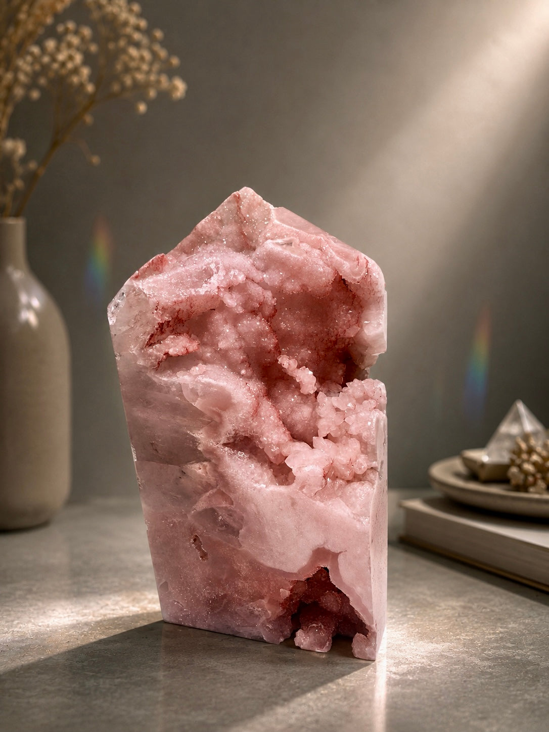 Pink Amethyst Spitze 10.5 cm – 429 g | Hochwertiger Kristall aus Brasilien