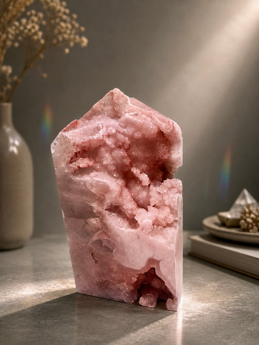 Pink Amethyst Spitze 10.5 cm – 429 g | Hochwertiger Kristall aus Brasilien