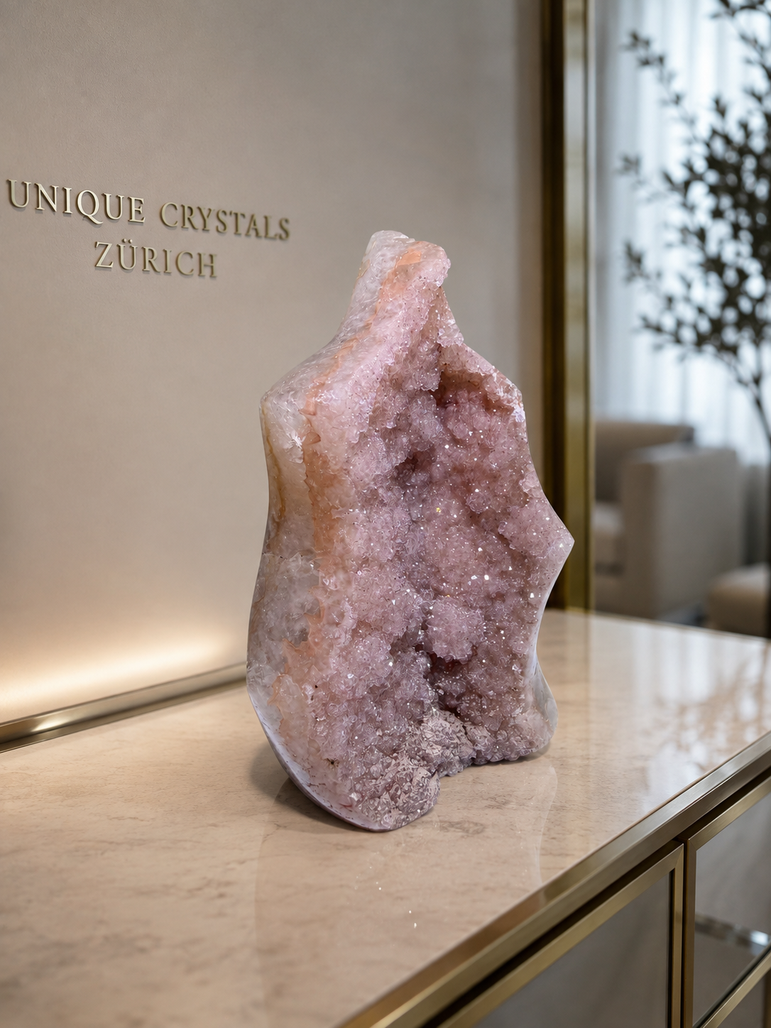 Pink Amethyst Sugar Flamme 15 cm | Seltenes Naturunikat