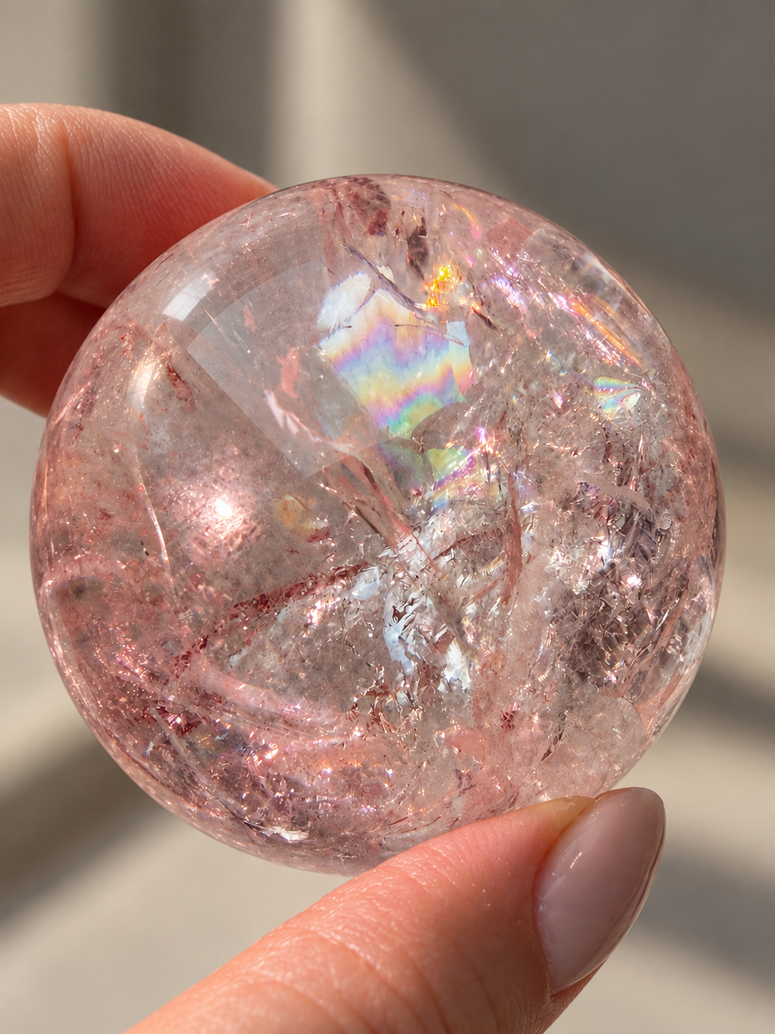 Pink Himalaya Quartz Sphere – zartrosa Kristall Unikat | 158 g