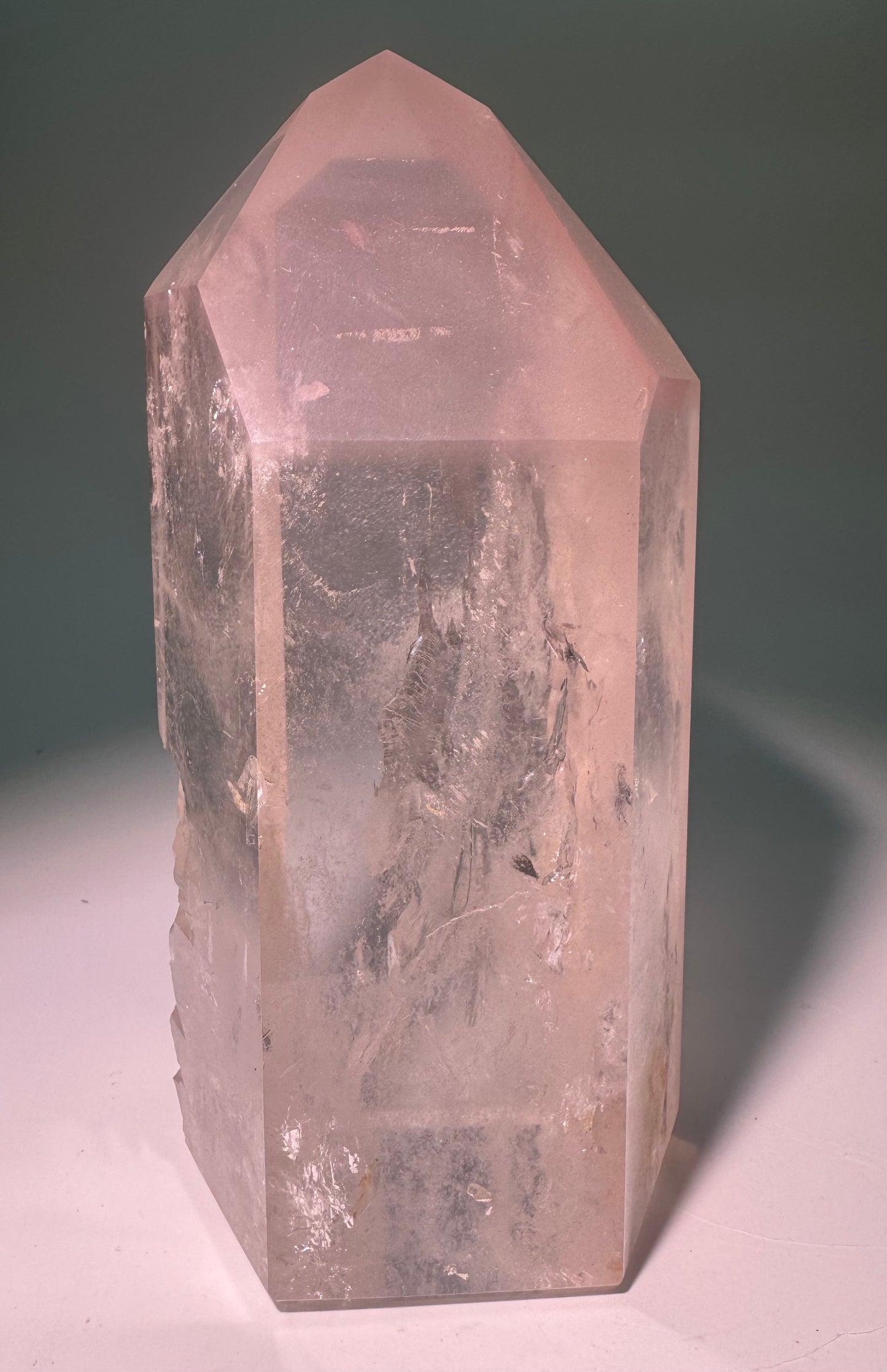 Pink Lithium Edelstein AAA-Qualität, 15,8 cm, 1,22 kg, aus Brasilien, teilpoliert mit naturbelassener Kristallstruktur