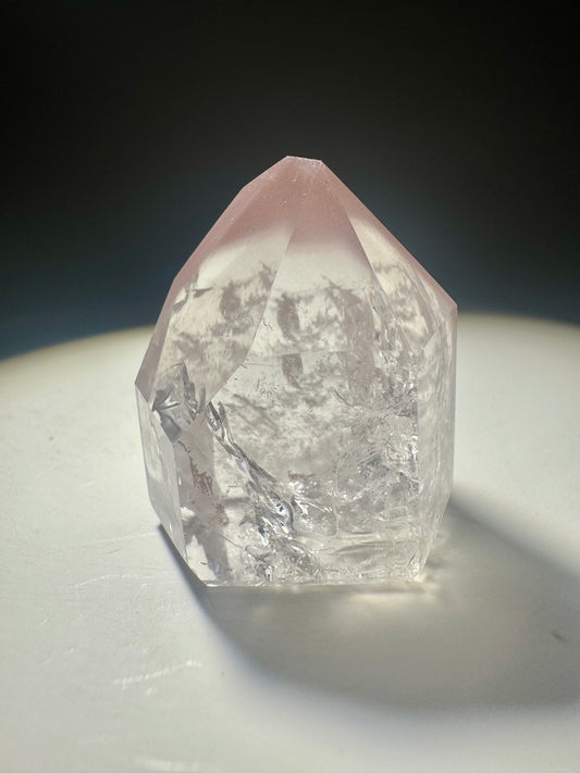 Pink Lithium Spitze 3 cm mit funkelndem Innenleben