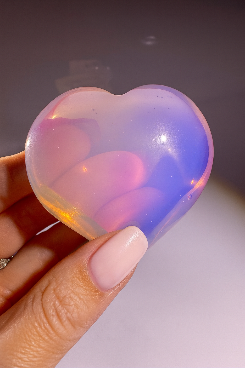 Pink Obsidian Herz kaufen – Unique Crystals, handmade Kristall