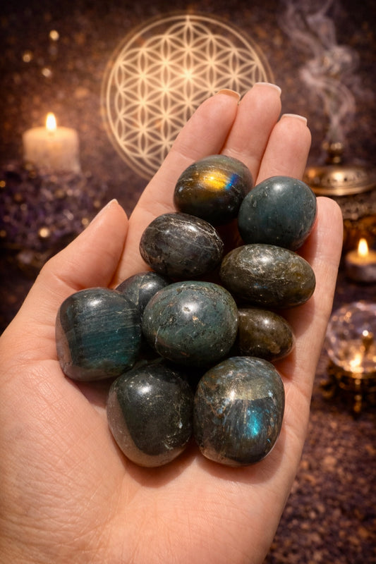 Polierter Labradorit Trommelstein ca. 2 cm mystischer Edelstein