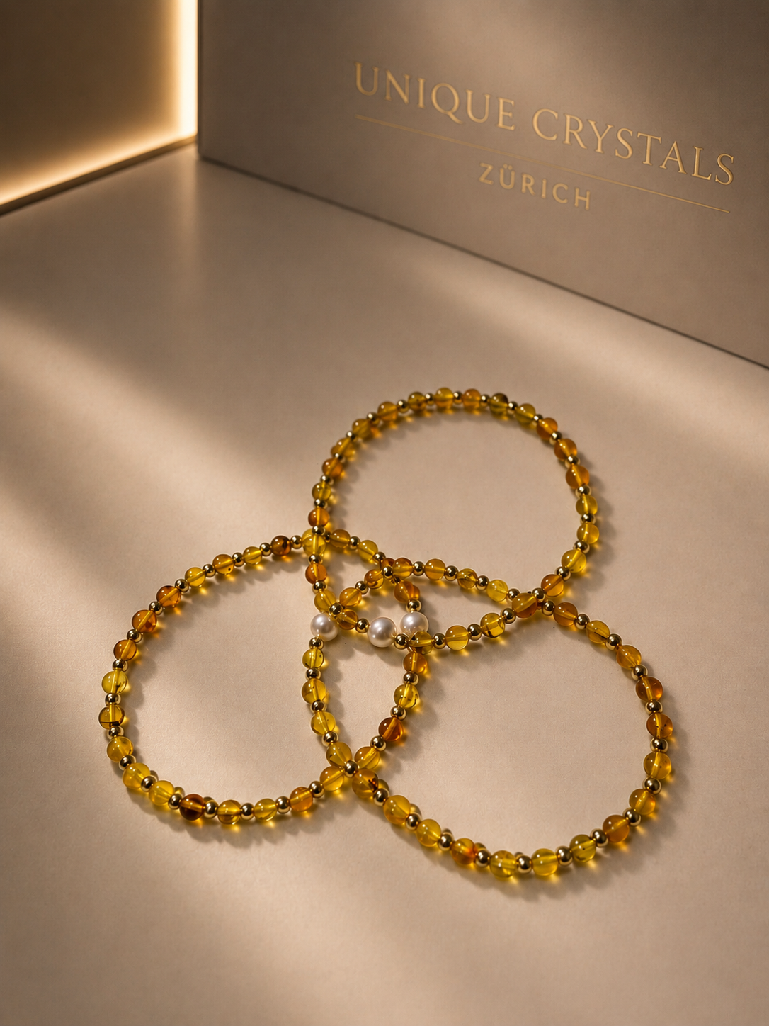 Premium Amber Armband aus natürlichem Bernstein mit echter Süsswasserperle