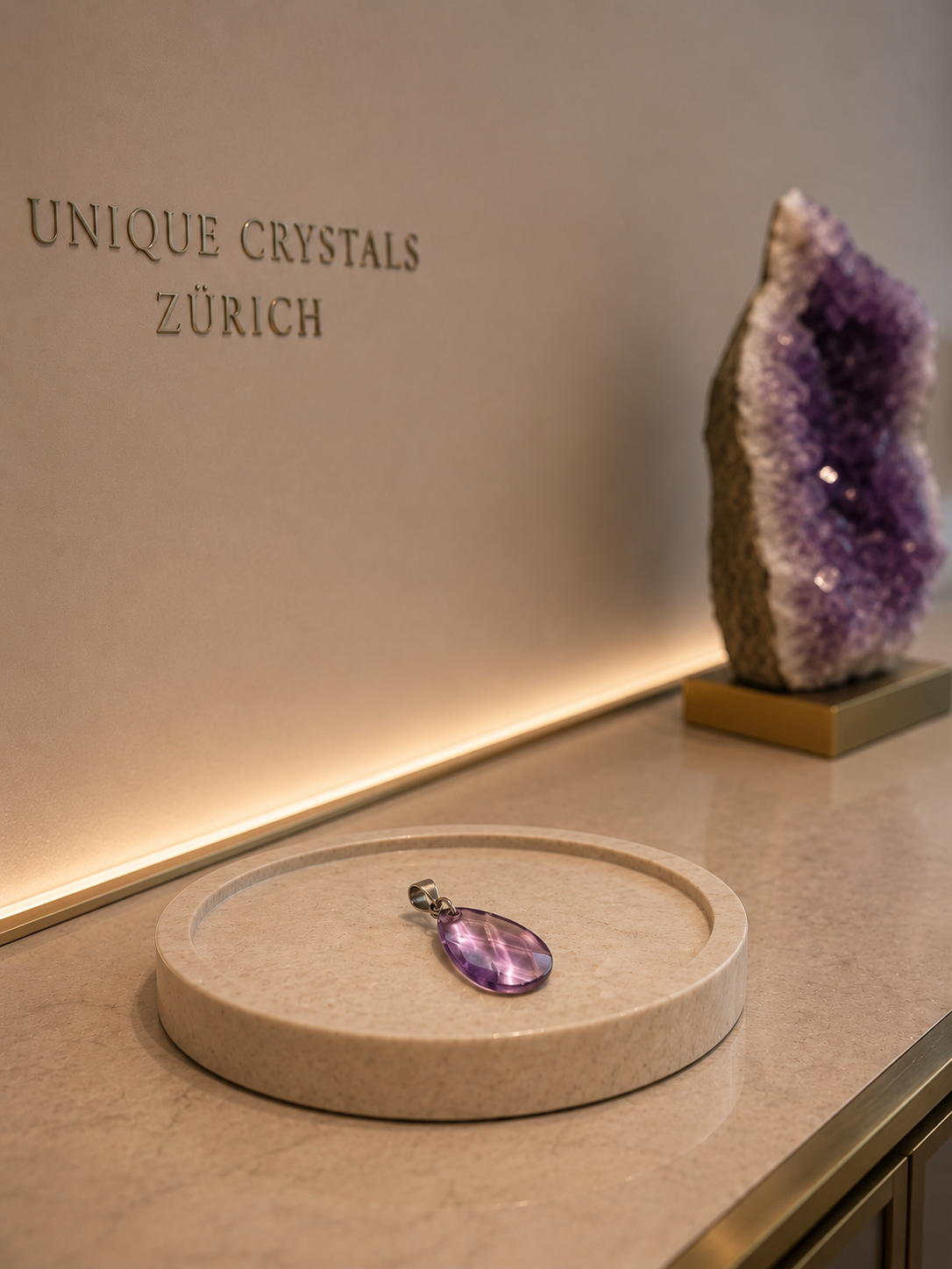 Premium Amethyst Tropfen Anhänger aus natürlichem facettiertem Amethyst und 925 Silber