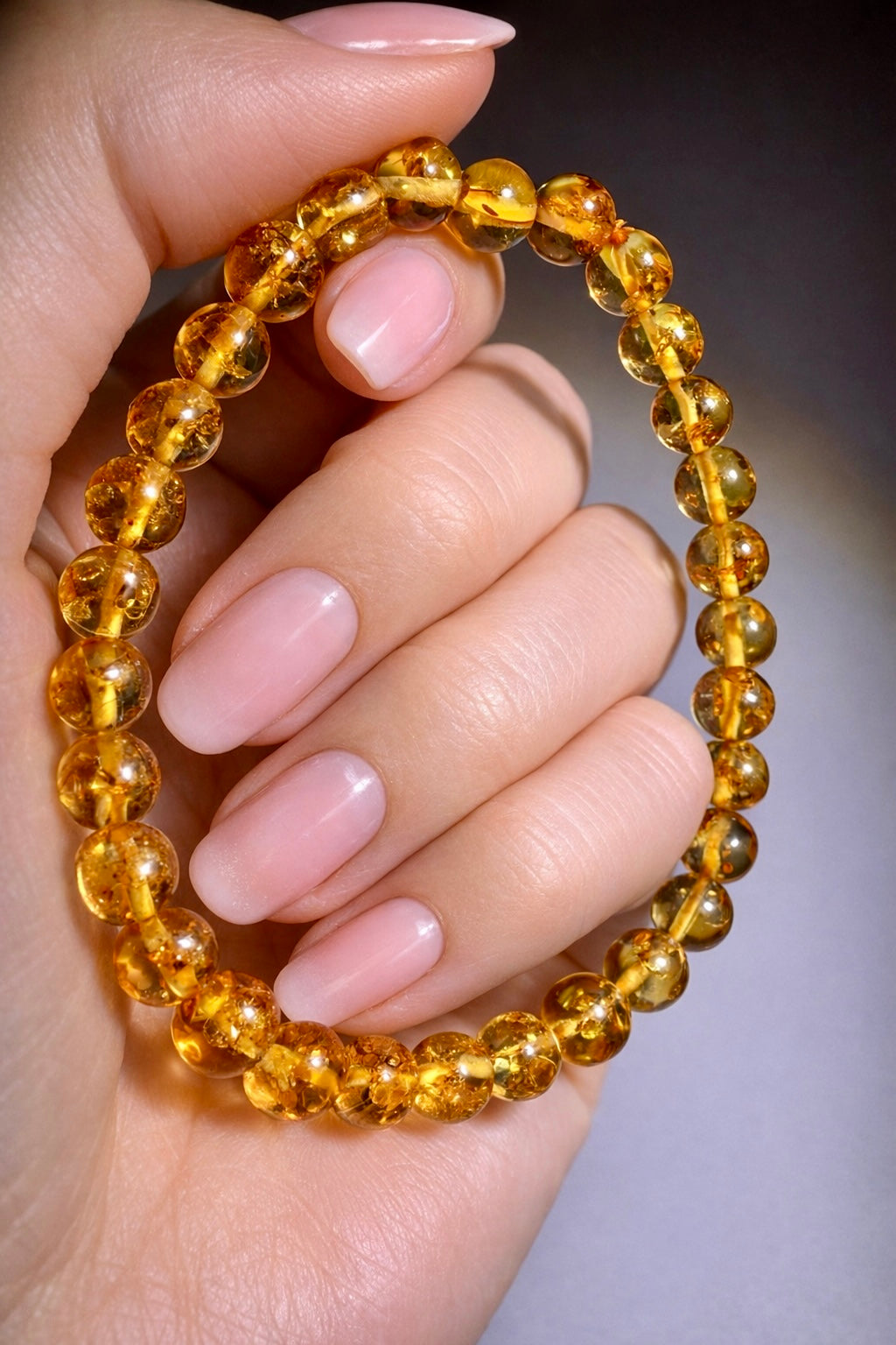 Premium Flower Amber Armband 18 cm – Natürliche Schönheit aus Bernstein