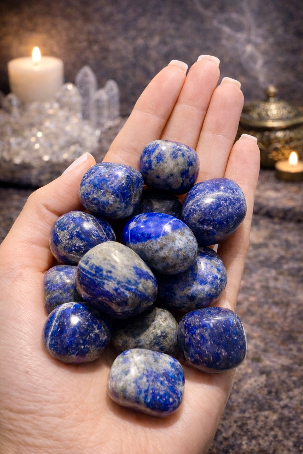 Premium Lapislazuli Trommelstein 2,5 cm tiefblauer Naturkristall
