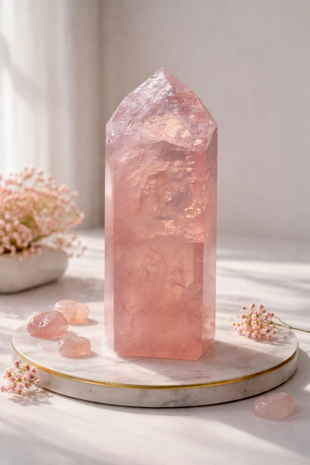 Premium Rosenquarz Heilkristall aus Brasilien 11.5 cm 278 g