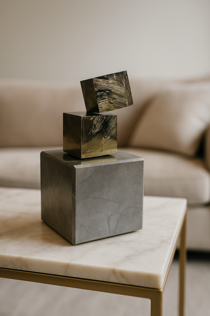 Pyrit Kuben kaufen – Zwei ineinander verschachtelte Kuben aus Navuña | Unique Crystals