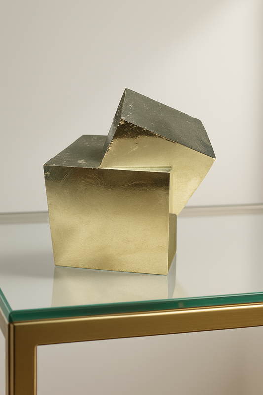 Pyrit Kubus 123 g (3,5 × 4 cm)  | Natürlicher Kristall aus Spanien