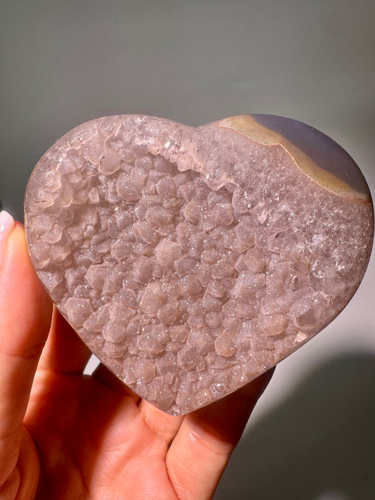  Rainbow Amethyst Edelstein Herz mit Sugar Doppelkristallisation