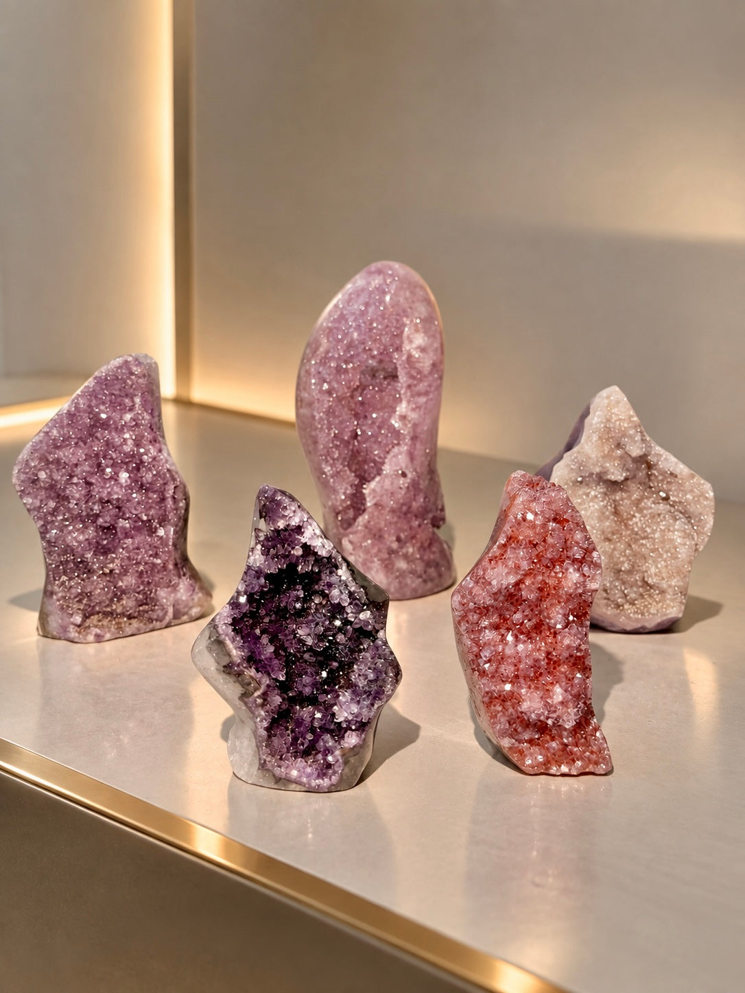 Rainbow Amethyst Freeform aus Uruguay | Doppelkristallisation