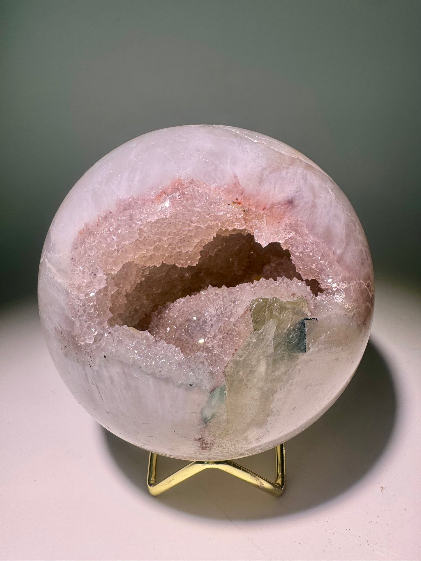 Rainbow Amethyst Heilstein Edelstein Kugel Pink Mint Sugar 10,7 cm 1,48 kg