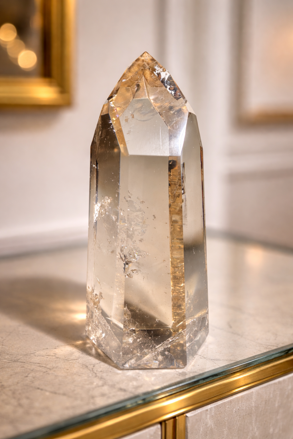 Rauchquarz Lemurian Spitze mit Phantomen 11.5 cm 354 g AAA Brasilien