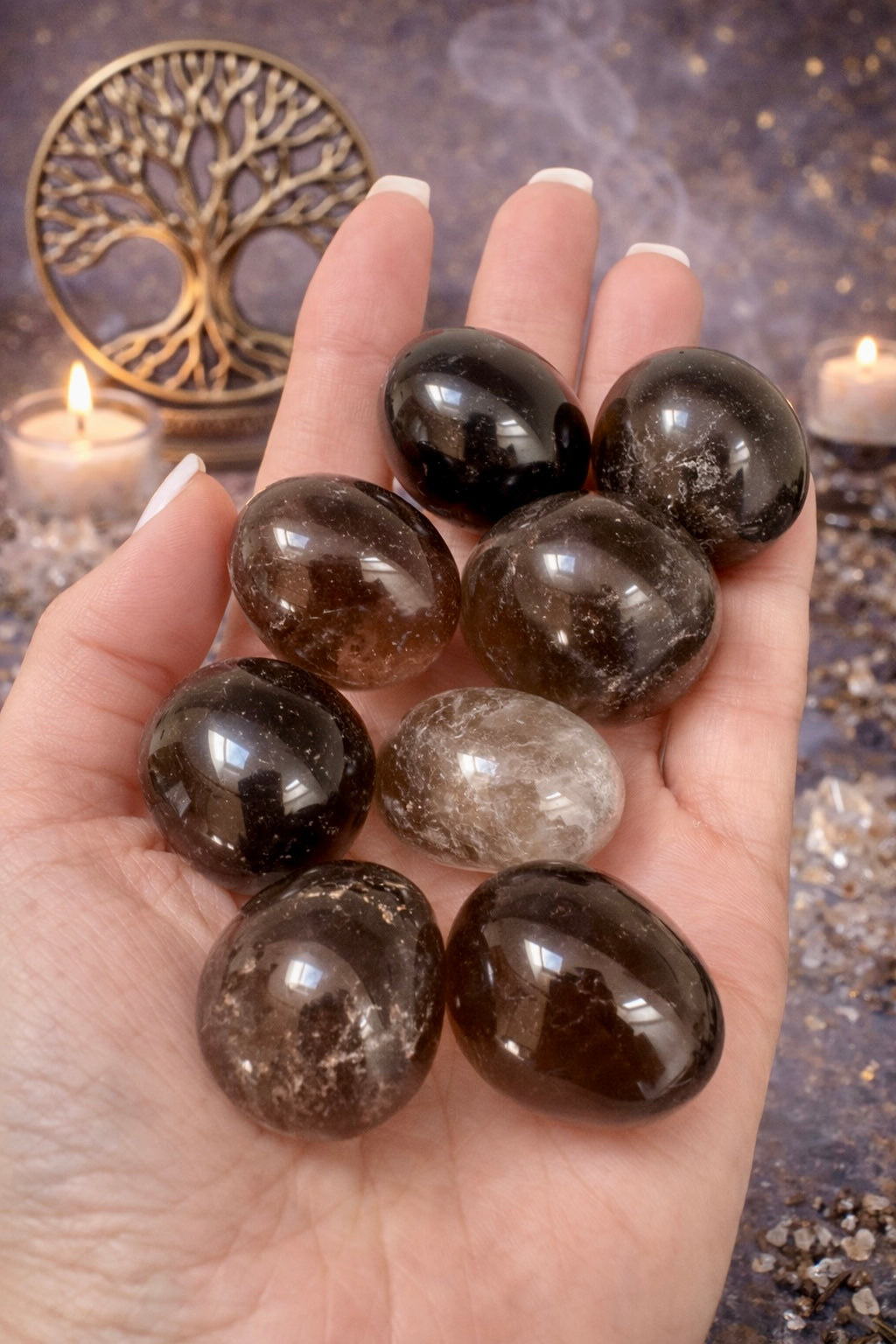 Rauchquarz Trommelstein 2,5 cm Premium-Qualität – natürlicher brauner Kristall