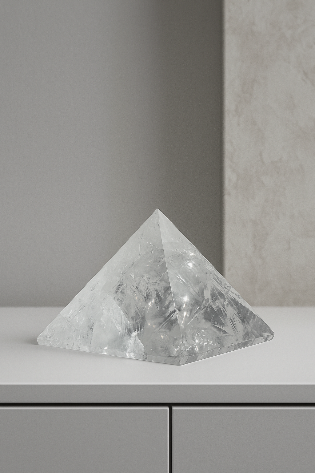 Regenbogen-Kristallpyramide mit feiner Lemurian-Struktur aus Brasilien