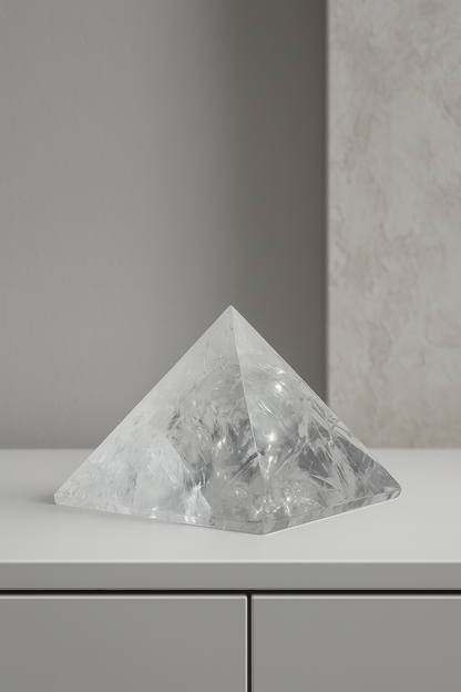 Regenbogen-Kristallpyramide mit feiner Lemurian-Struktur aus Brasilien
