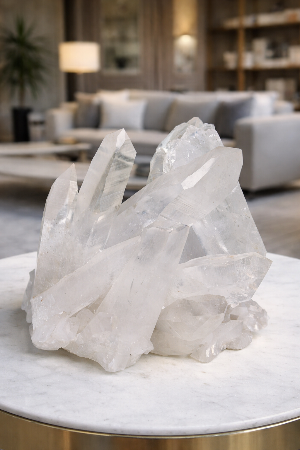 Riesige Lemurian-Bergkristallstufe aus Minas Gerais Brasilien – 7,7 kg mit deutlichen Lemurian-Linien