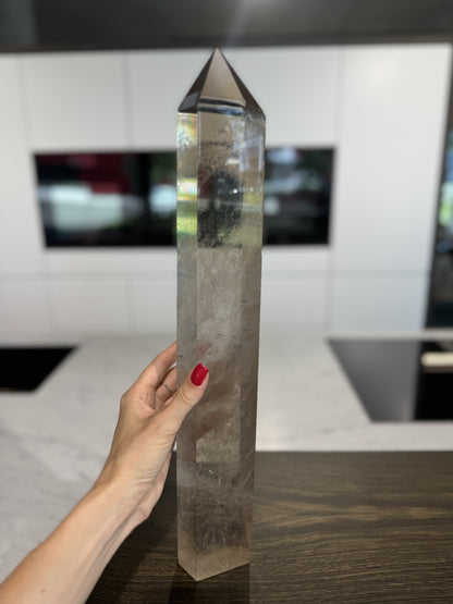 Riesige Rauchquarz Spitze mit außergewöhnlicher Klarheit – 47 cm