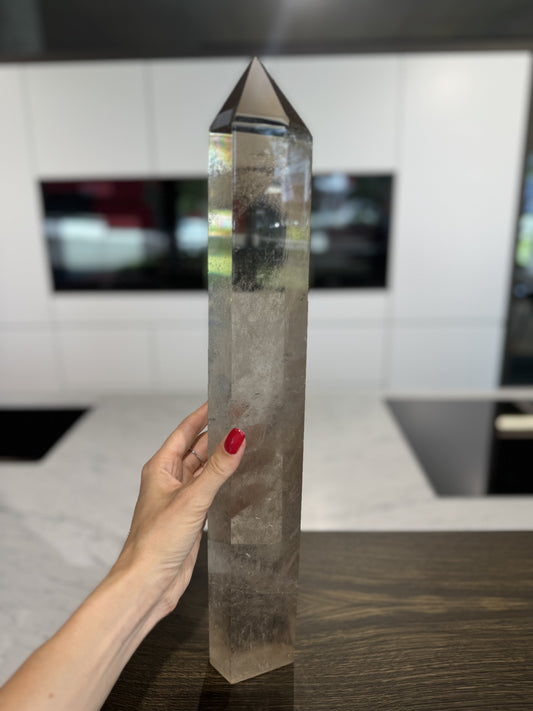 Riesige Rauchquarz Spitze mit außergewöhnlicher Klarheit – 47 cm